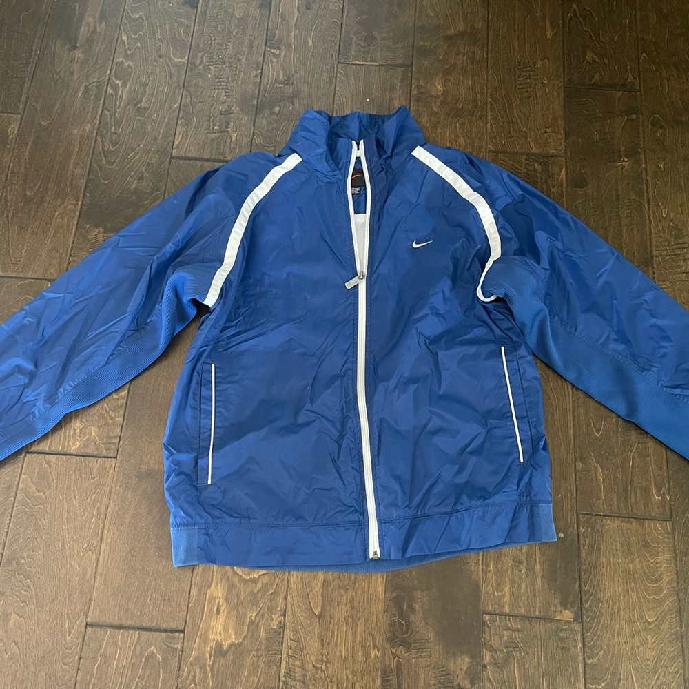 Nike Blue and White Windbreaker Jacket